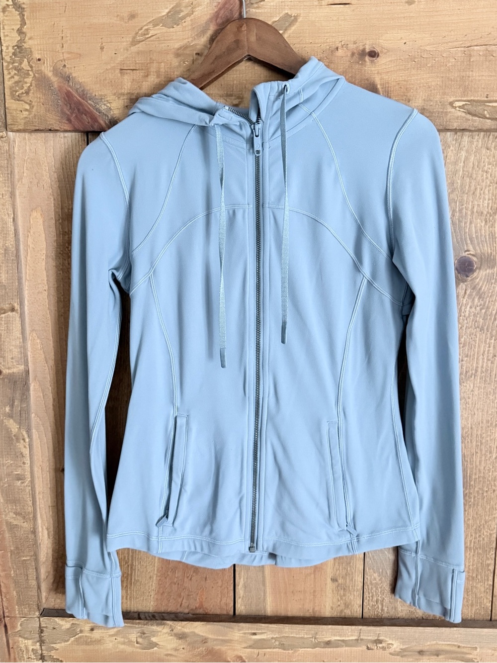 lululemon athletica pale blue hooded zip jacket